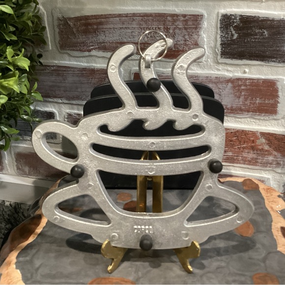 Unique Coffee Cup designed Metal Trivet Wall Hanger Decor Piece - Functional - Picture 3 of 7